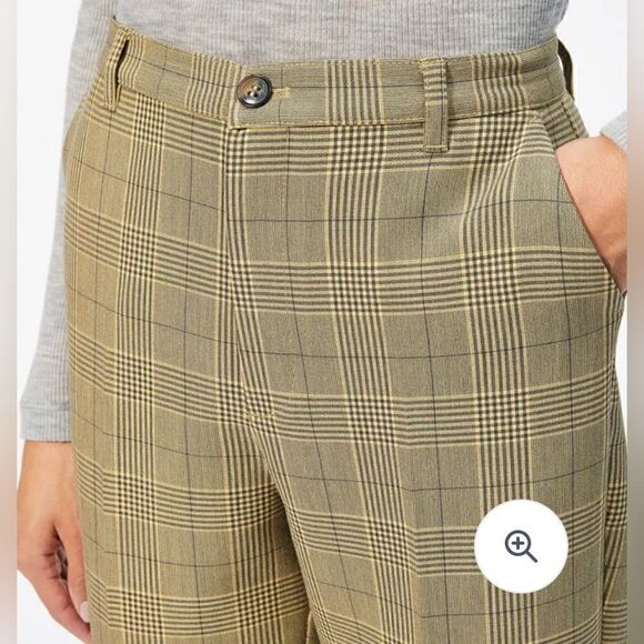 GANNI Hewitt Check Plaid Pant in tan and brown DE 38/ US 6 - Picture 5 of 10